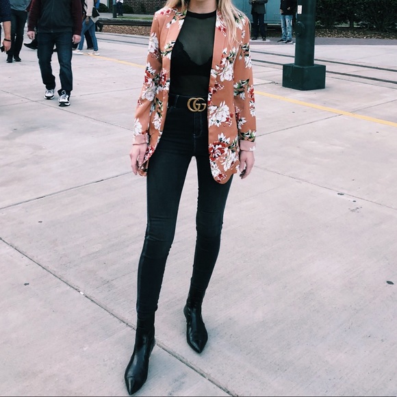 Silk Floral Blazer - Picture 1 of 5